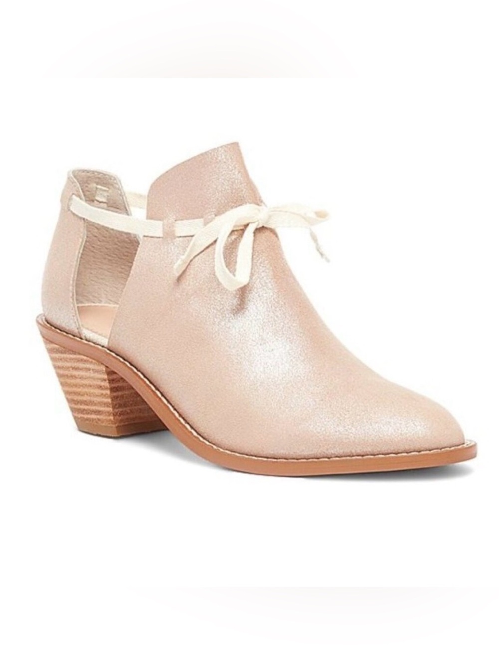 KELSI DAGGER champagne gold bow tie shoe 8M 8